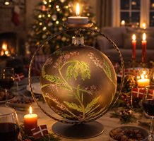 eksklusiv glas julekugle grå håndlavet julepynt